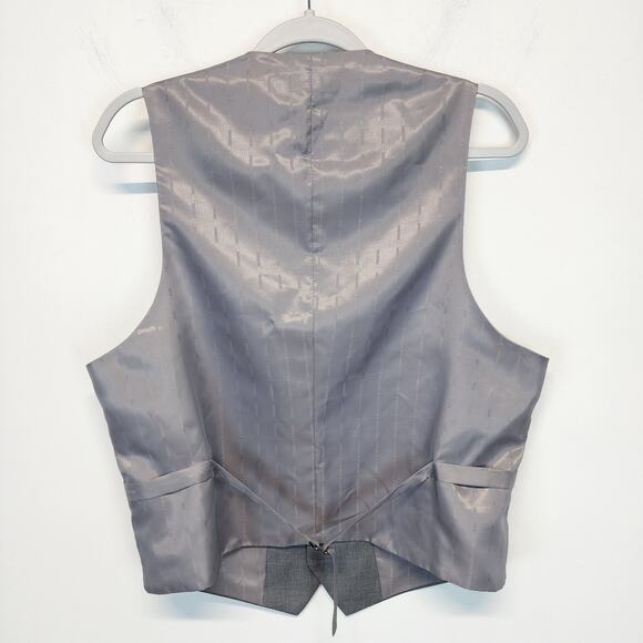 Chama Waistcoat Vest Mens M 38 Gray Rayon Blend Lined Business Wedding Formal - Picture 2 of 8